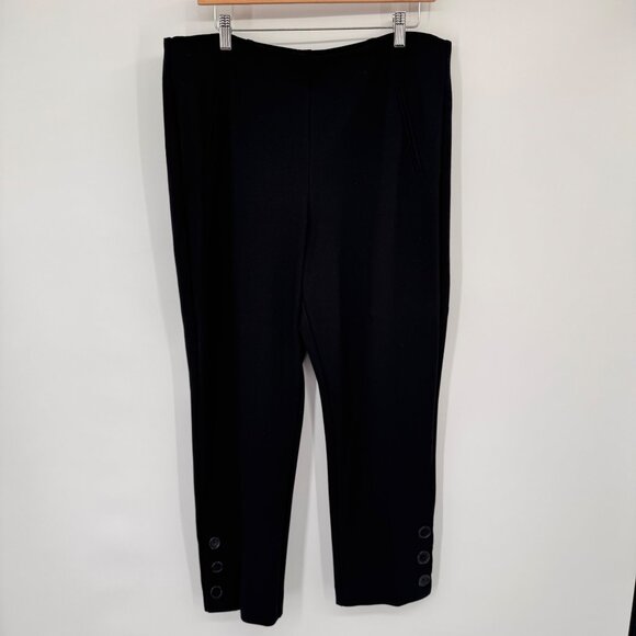 Chicos 2.5 Womens Black Pull-On Ankle Pants Button Detail Size 14 - Picture 5 of 14
